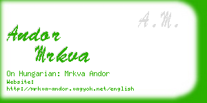 andor mrkva business card